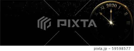 2020 Happy New Year banner on black background 59598577