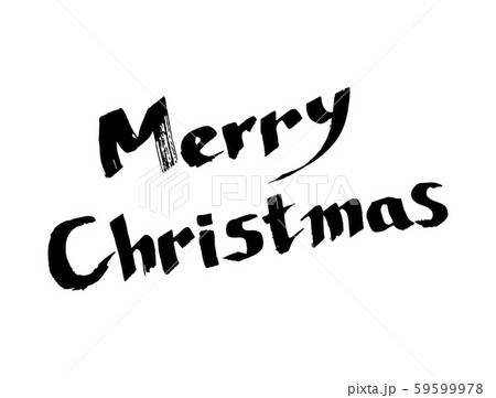 Merry Christmas 筆文字 黒 のイラスト素材 59599978 Pixta