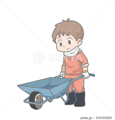 一輪車を押す男性のイラスト 59599985