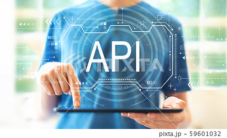API concept with man using a tablet API concept with man using a tablet 59601032