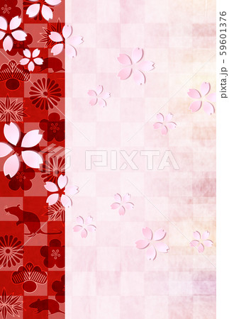 子　年賀状　和紙　背景 59601376