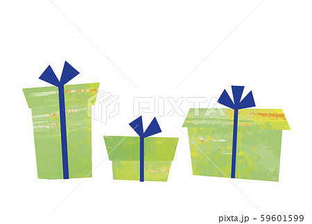 緑色のプレゼント3つのイラスト素材