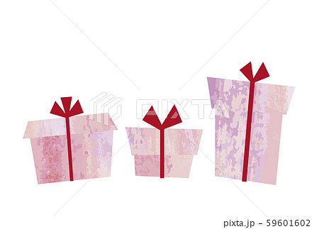 ピンク色のプレゼント3つ ピンク色のプレゼント3つ 59601602