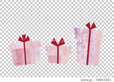 ピンク色のプレゼント3つ ピンク色のプレゼント3つ 59601602