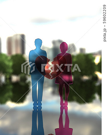 CG 3D イラスト 立体 デザイン シルエット 男と女の関係 CG 3D イラスト 立体 デザイン シルエット 男と女の関係 59602209