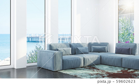 Modern design living room interior with beautiful view . 3D rendering 59602623