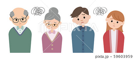 悩む2世帯家族 59603959