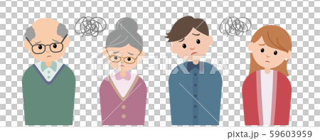 悩む2世帯家族 59603959