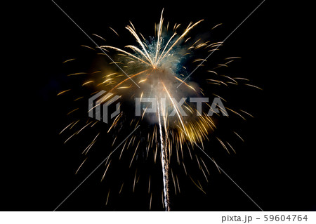 Yellow Sparkling Fireworks Background on Night Scene Yellow Sparkling Fireworks Background on Night Scene 59604764