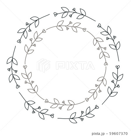 Vector floral frame. Round hand drawn floral 59607370