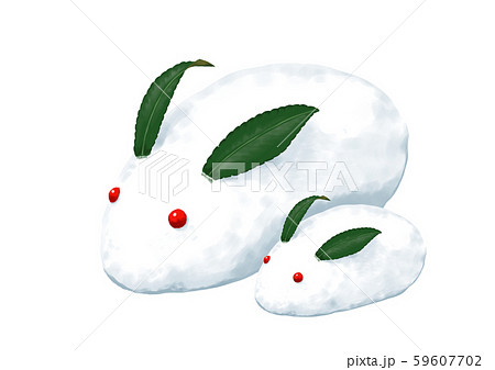 雪うさぎ 親子のイラスト素材