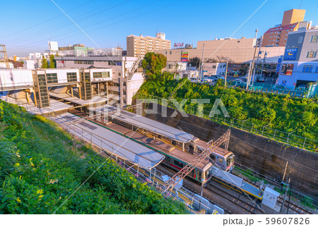 日本の川崎都市景観　東急電鉄　鷺沼駅などを望む 59607826