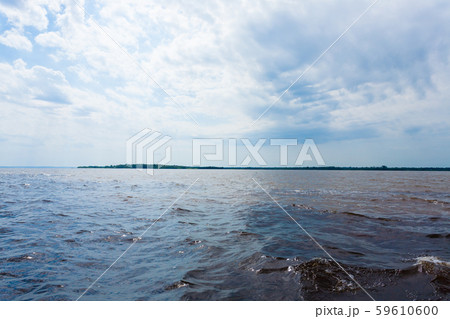 Meeting of Waters. Brazilian rivers confluence 59610600
