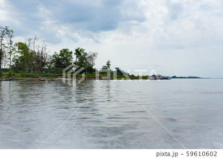 Meeting of Waters. Brazilian rivers confluence 59610602