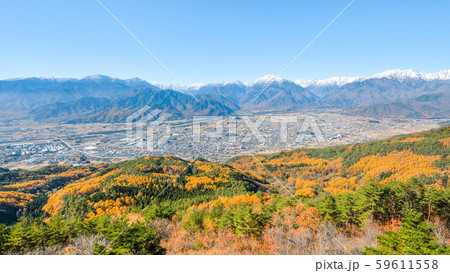 大町市・鷹狩山からの眺め (秋) 大町市・鷹狩山からの眺め (秋) 59611558