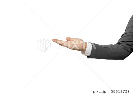 ビジネス ジャケットグレー 腕 背景ホワイト ビジネス ジャケットグレー 腕 背景ホワイト 59612733