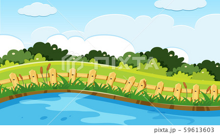 Scene of park and lake Scene of park and lake 59613603