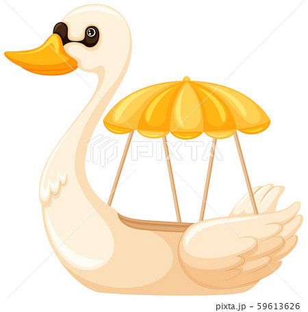 A Cute Swan Boat Illstrationのイラスト素材