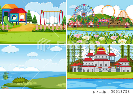 A set of outdoor scene including water 59613738