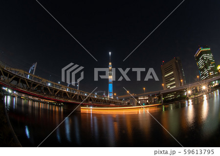 隅田川橋梁夜景コレクション番外　東武浅草線隅田川橋梁[2019.秋] 59613795