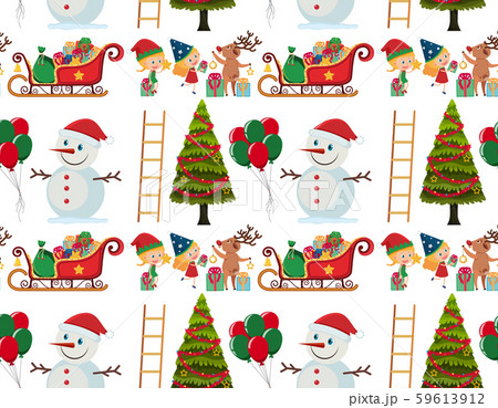 Seamless background design with snowman and tree Seamless background design with snowman and tree 59613912