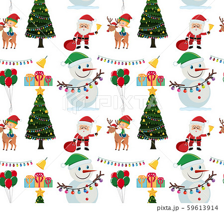 Seamless background design with Snowman and tree Seamless background design with Snowman and tree 59613914