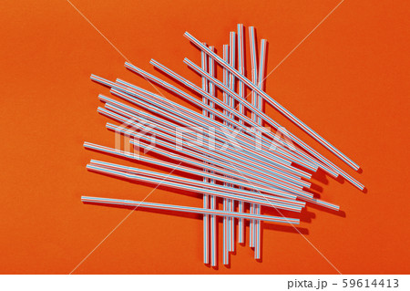 plastic drinking straws are scattered plastic drinking straws are scattered 59614413
