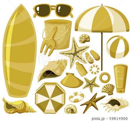 Isolated set of yellow objects 59614900