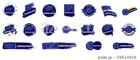 Vector set of flags of European union on a white background 59614926