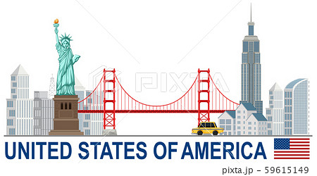 United states of america with landamrks 59615149