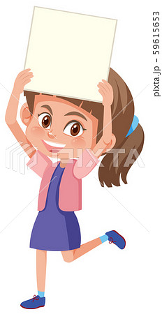 A girl holding a blank paper 59615653