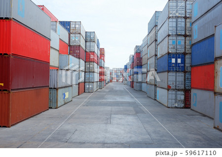 Container yard in the port to wait for export and Container yard in the port to wait for export and 59617110