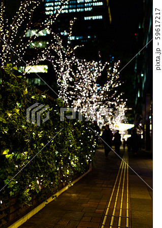 丸の内　イルミネーション　東京　都市風景　日本　都内　観光スポット　クリスマス　イルミネーション 59617217