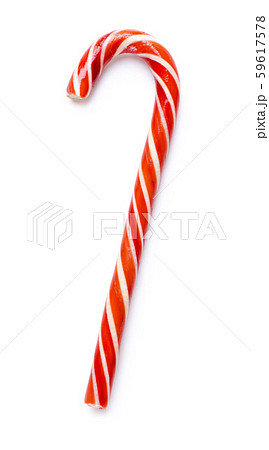 Close up of christmas candy cane isolated 59617578
