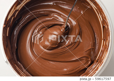 Background of chocolate paste with spoon 59617597