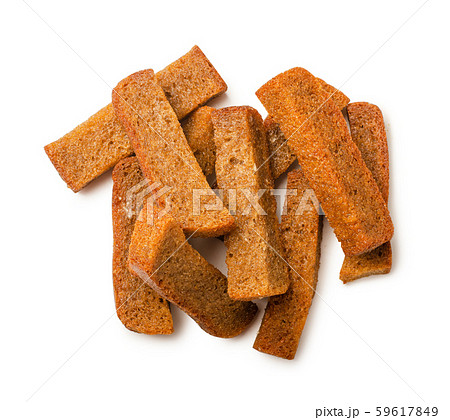 Toast bread crumbs isolated 59617849