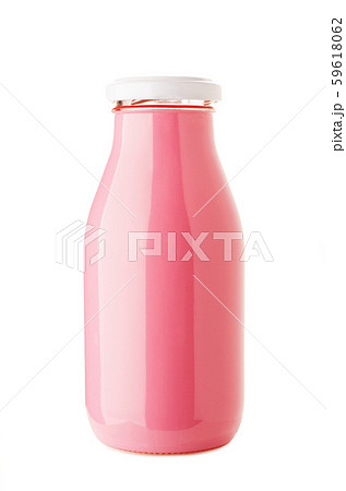 Fruit yogurt bottle mockup isolated 59618062