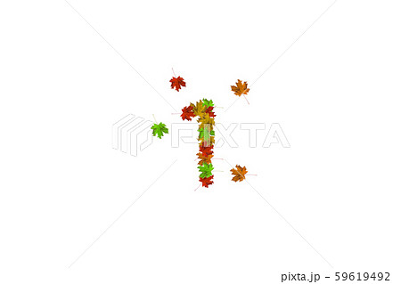 Number one made with autumn leaves isolated on white. Fall concept. Organic digits from 0 to 9 Number one made with autumn leaves isolated on white. Fall concept. Organic digits from 0 to 9 59619492