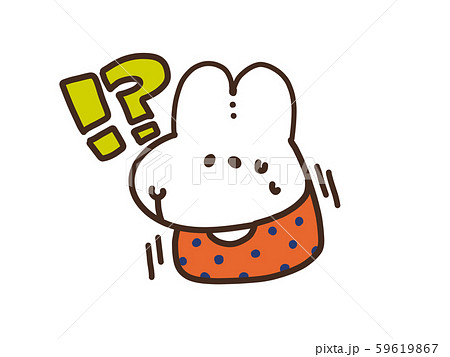 驚いている白うさぎ(焦り) 59619867