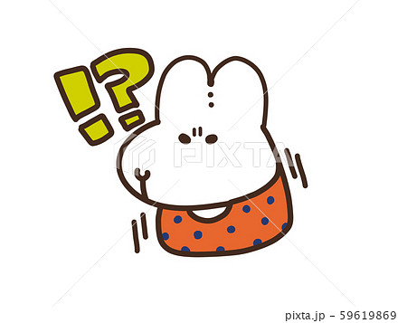 驚いている白うさぎ(ムスッっと) 59619869