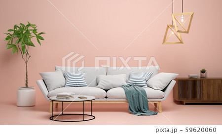 Interior of modern living room 3D rendering 59620060