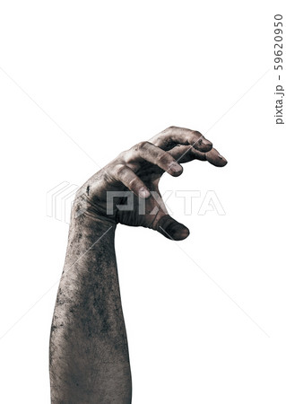 Zombie hand dirty with soil isolated on white background Zombie hand dirty with soil isolated on white background 59620950