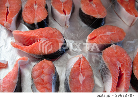 Raw salmon fillet Raw salmon fillet 59623787