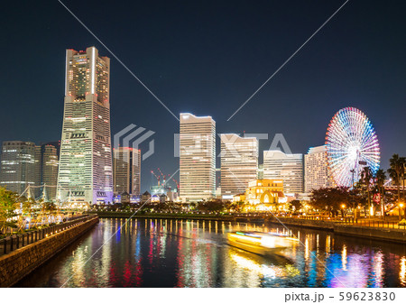 横浜 運河パークとみなとみらい 夜景 横浜 運河パークとみなとみらい 夜景 59623830