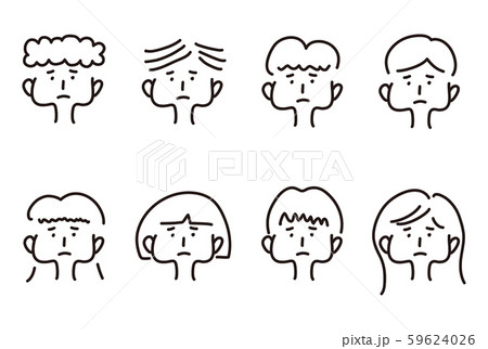 手描きの人物イラスト セット 手描きの人物イラスト セット 59624026