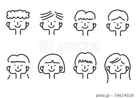 手描きの人物イラスト セット 手描きの人物イラスト セット 59624028