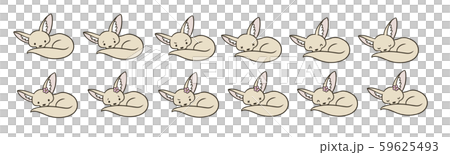 シンプルなフェネックのイラストセット 59625493