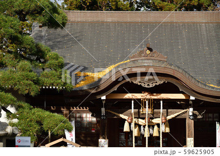 晩秋の北海道函館市湯の川で湯倉神社の境内の風景を撮影 59625905