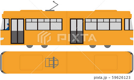 車輛.路面電車の側面と上部.ベクター素材 59626123