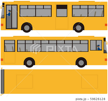 車輛 路線バスの側面と上部 ベクター素材のイラスト素材